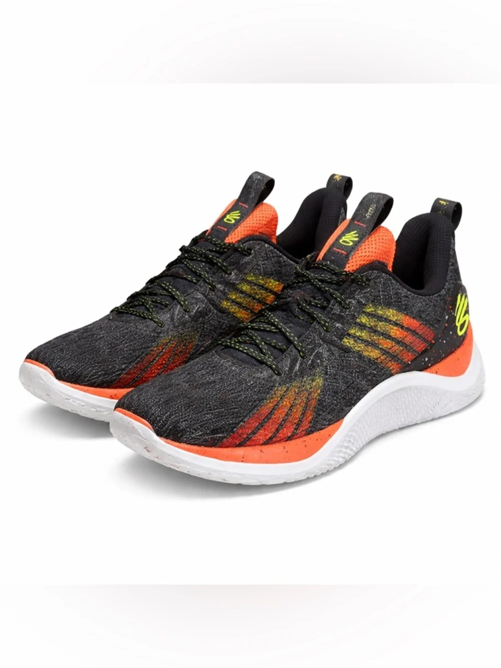 Under Armour Curry Flow Basketball Shoes Black Neon Streetwear‎ Sz 11